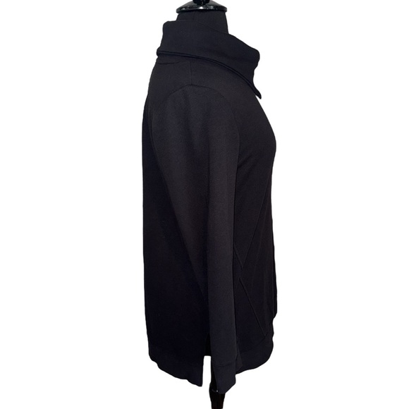 LANE BRYANT LIVI Zipper Split Neck Cowl Sweater - Black Plus 14/16 - Picture 2 of 11